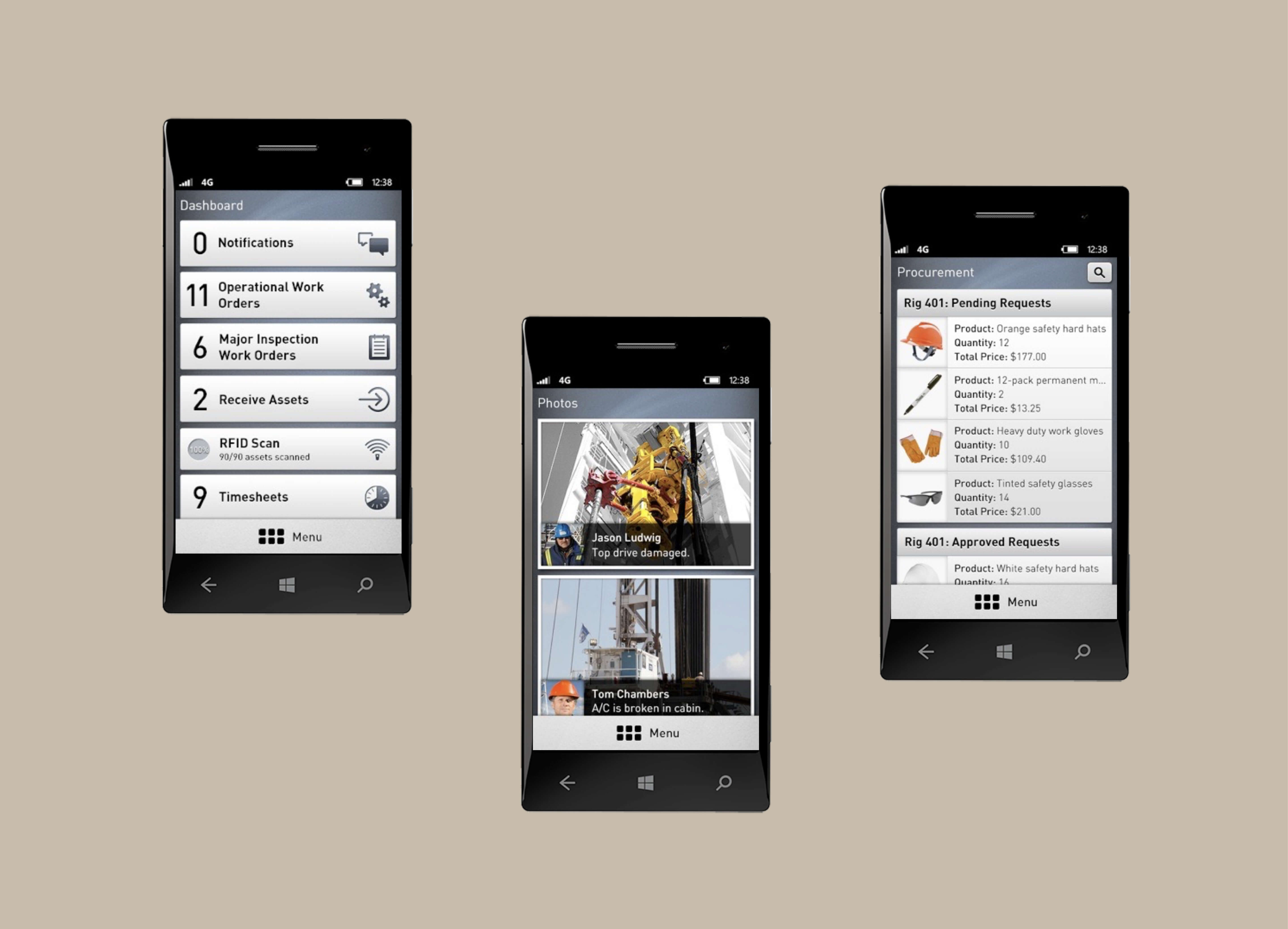mobile UIs for Helmerich & Payne employees