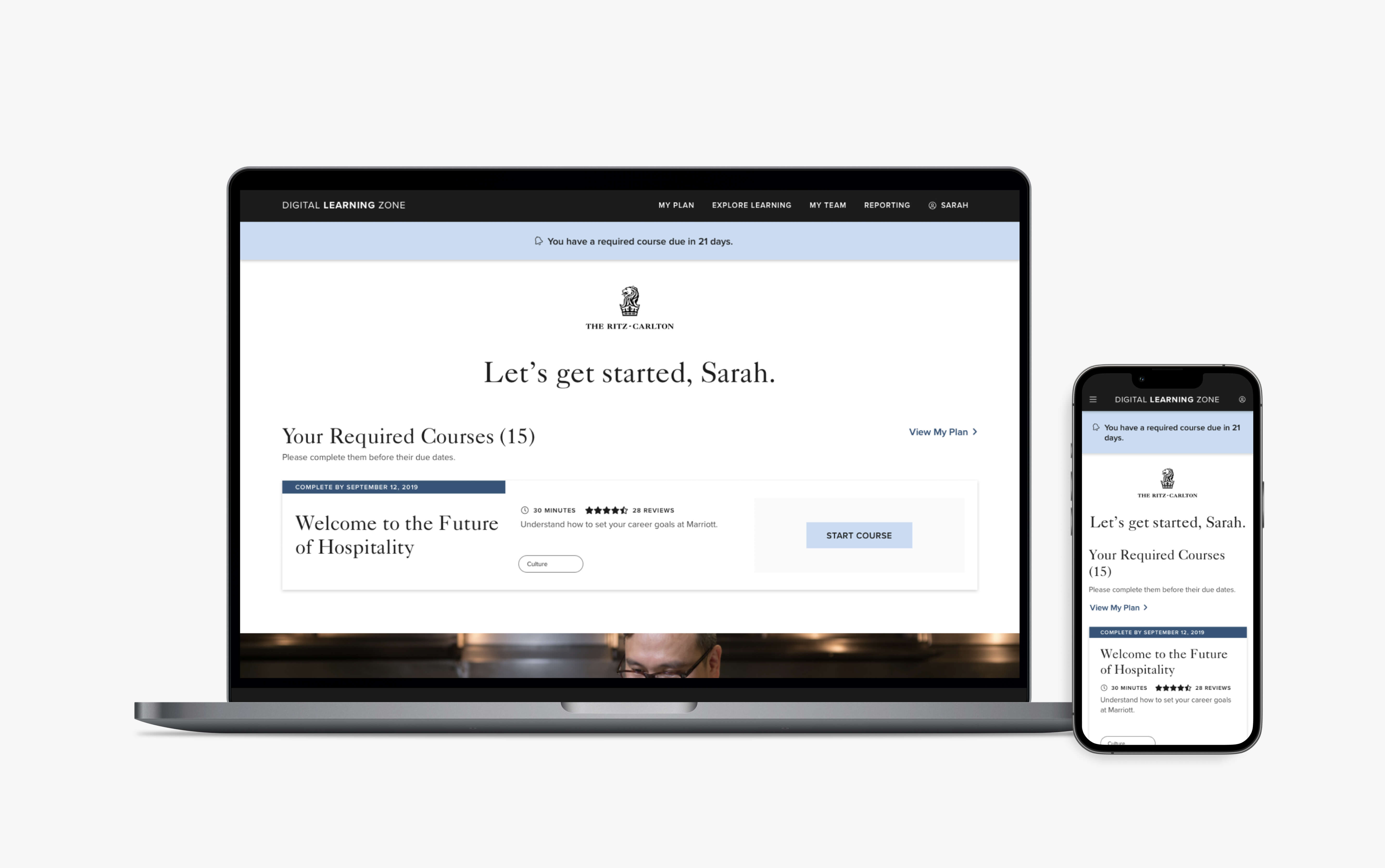 a web responsive app for Marriott Learning