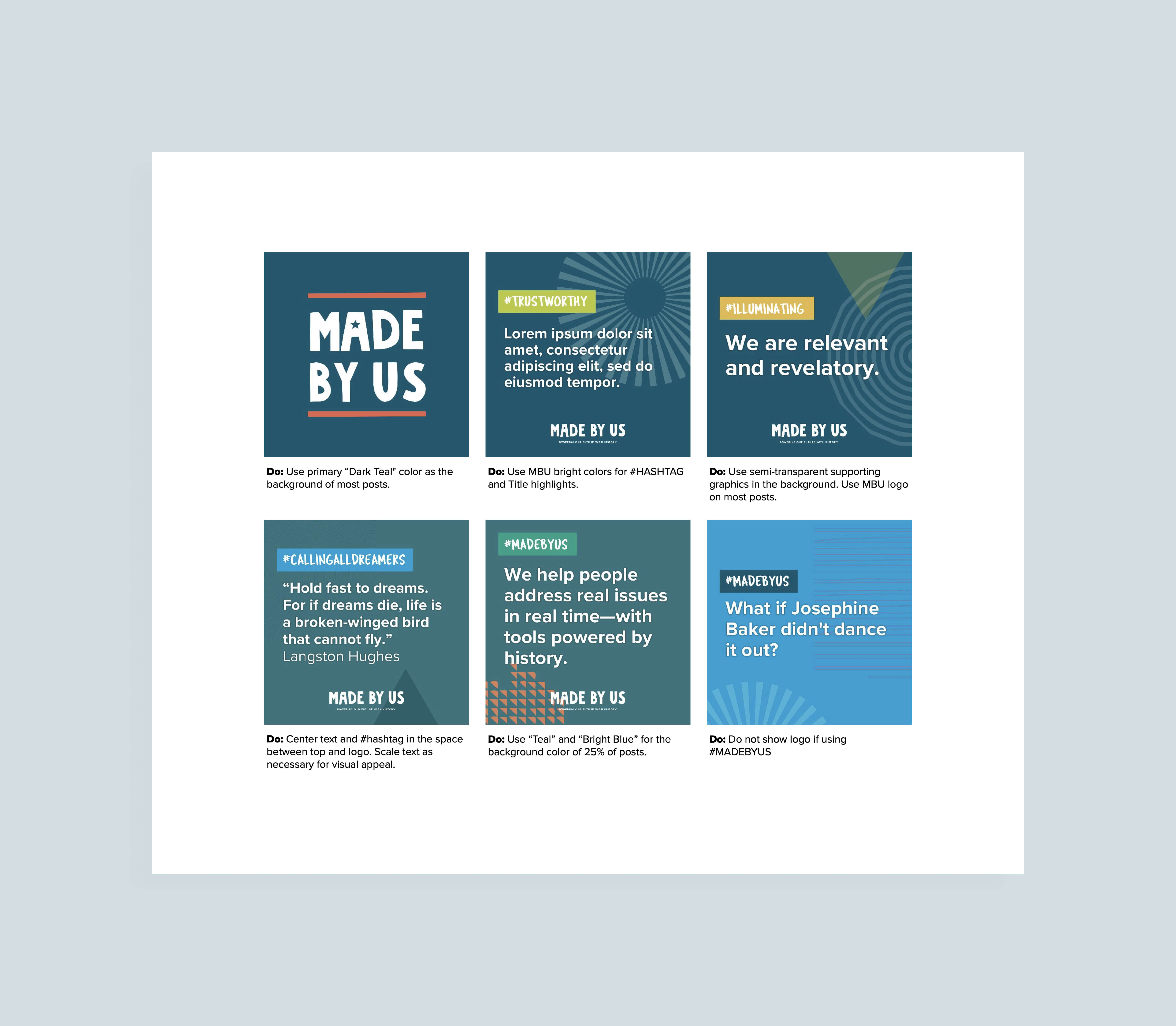 design guidelines for Made By Us social posts