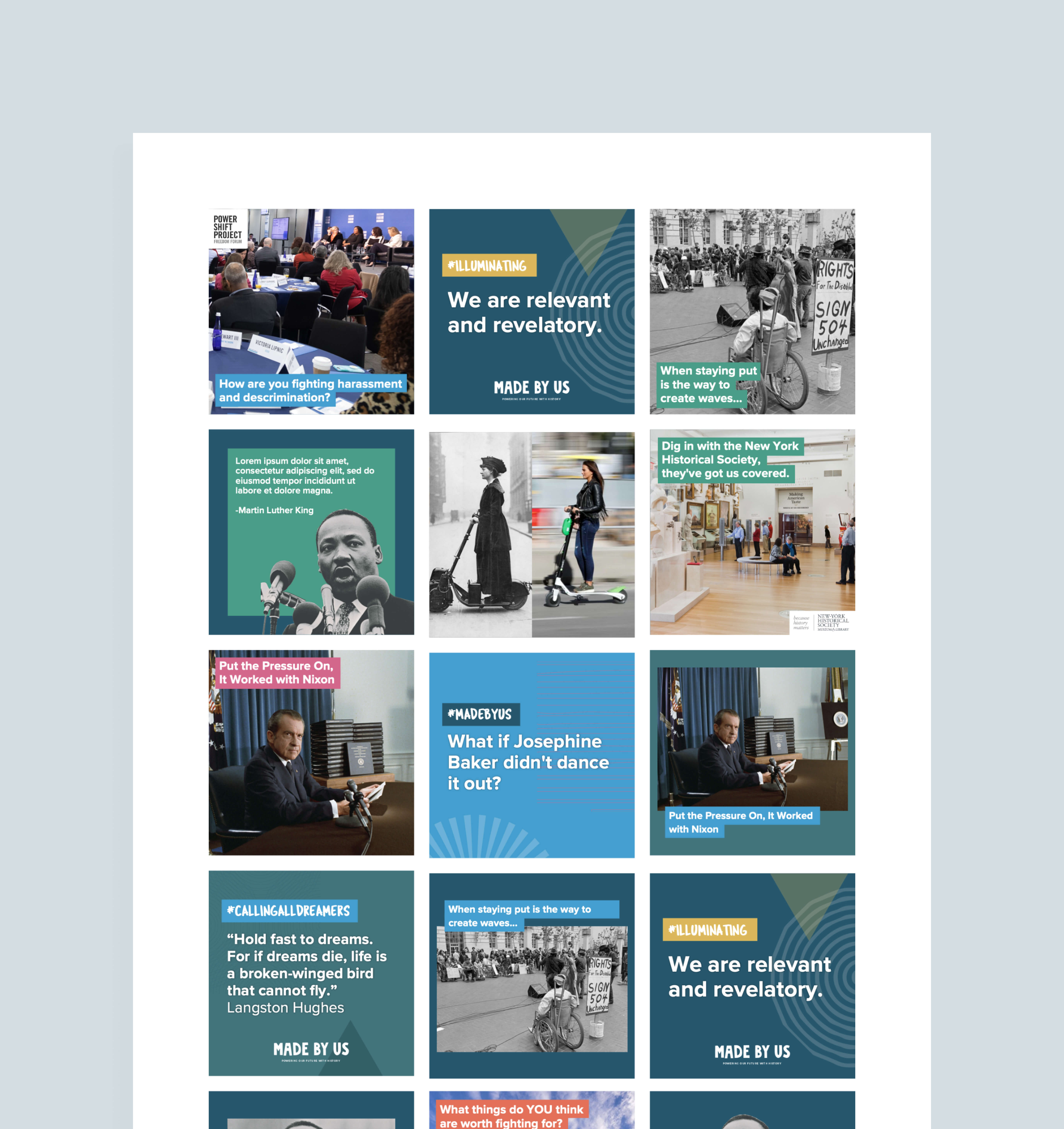 examples of social posts for Made By Us