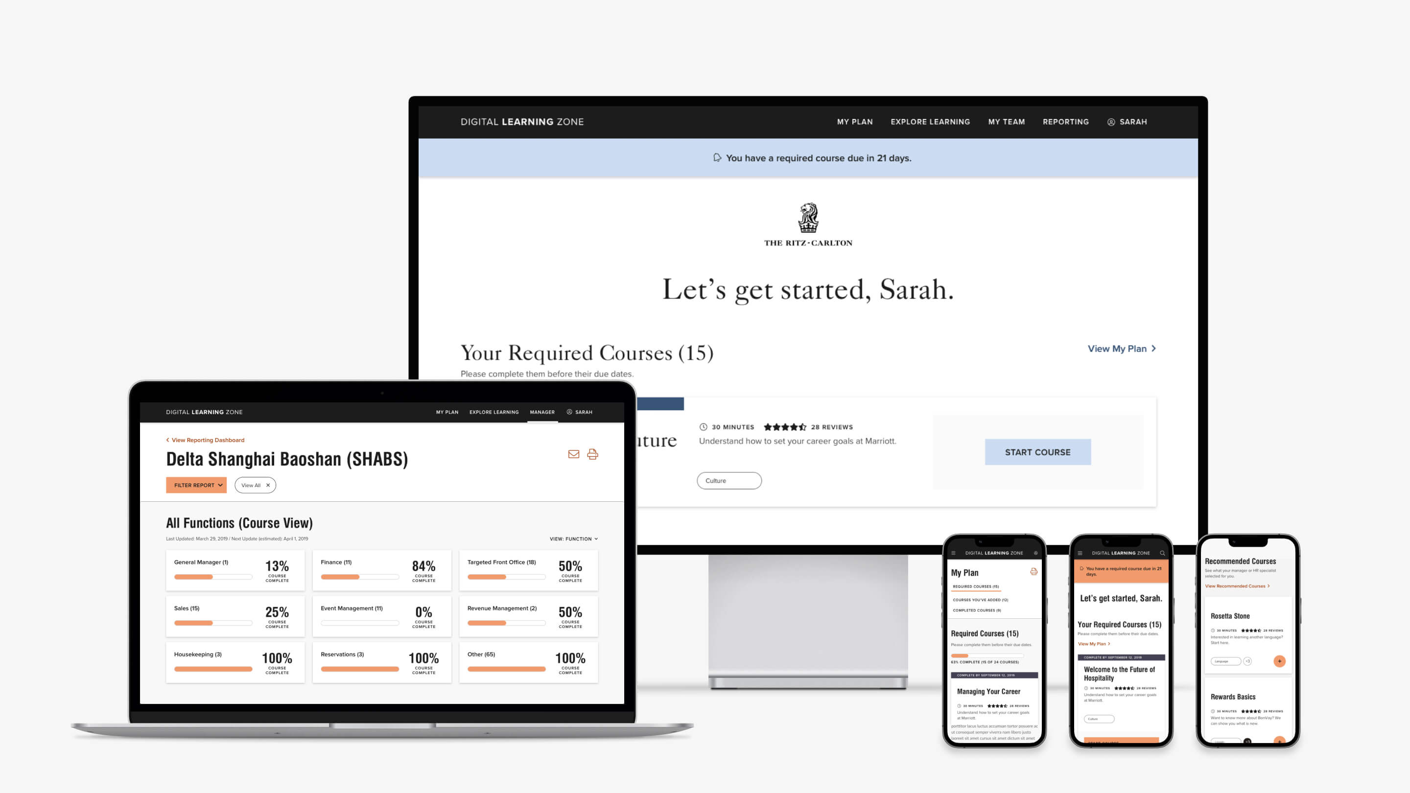 a web responsive app for Marriott Learning