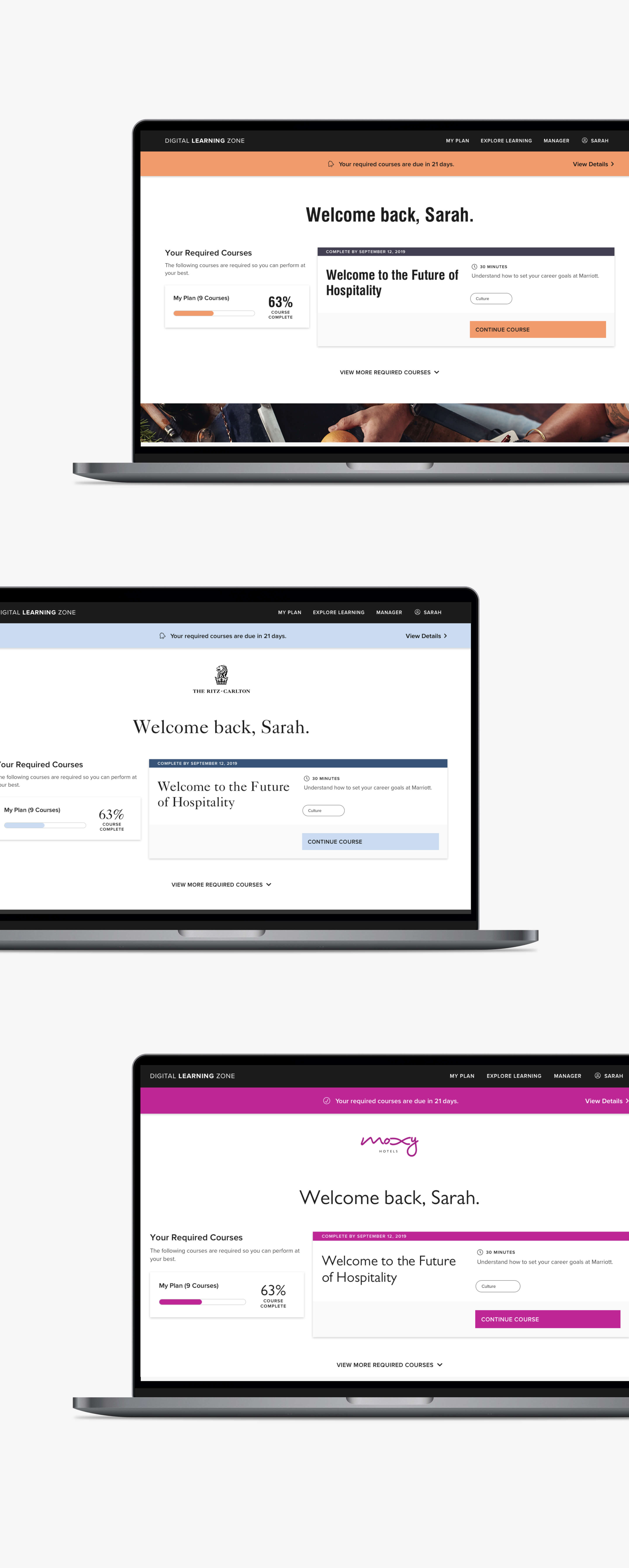 consistent UI design across Marriott brands