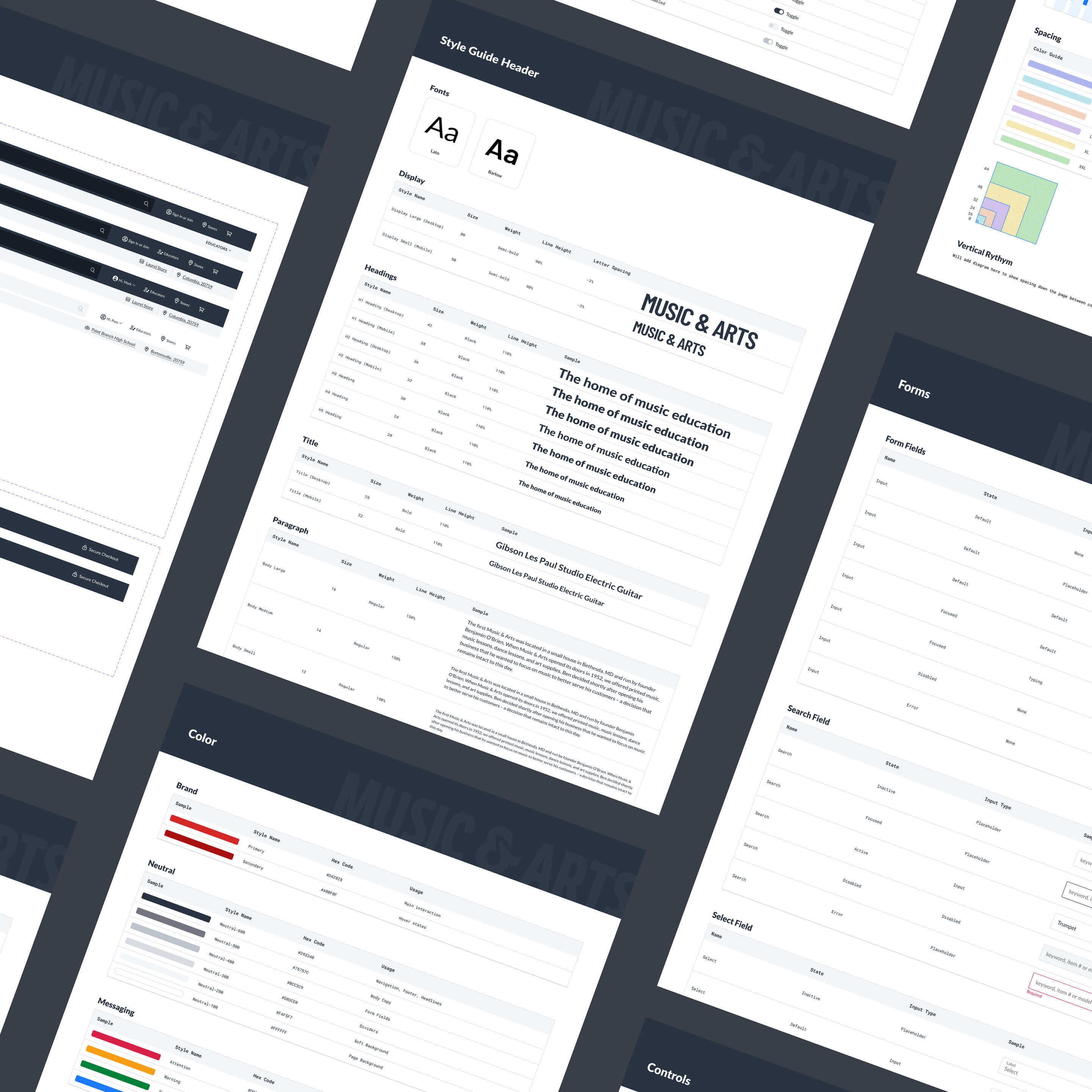 a design system for Music and Arts