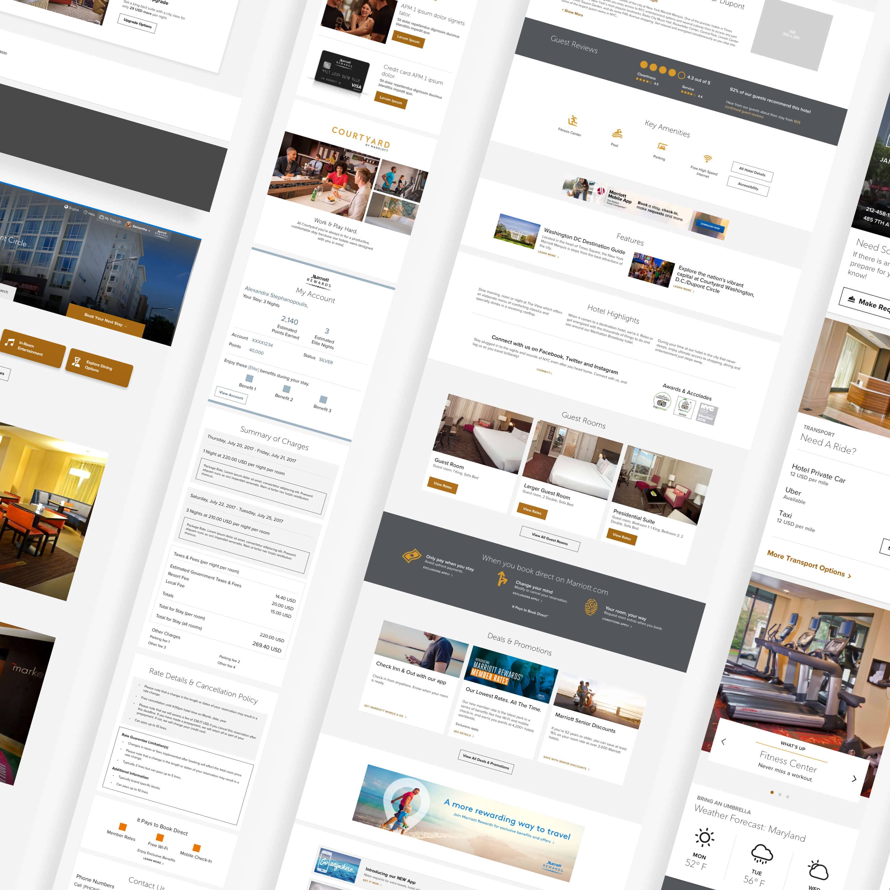 mobile and desktop UIs for Marriott International