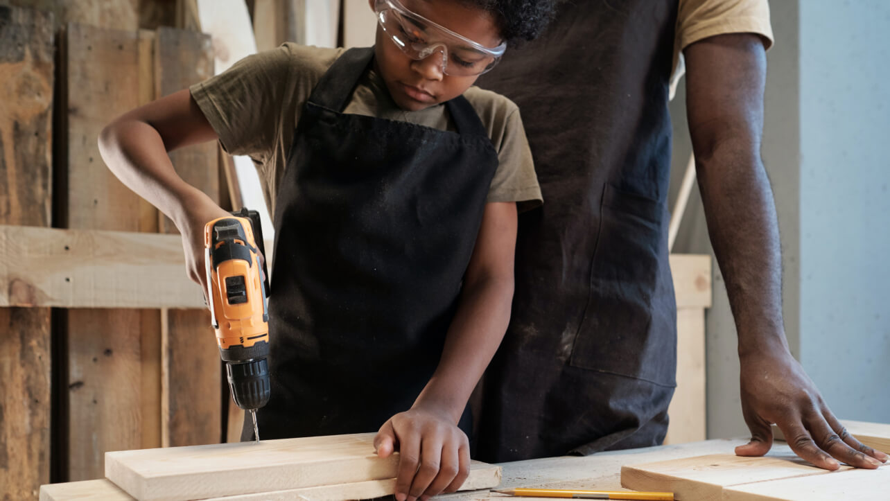 Stanley Black and Decker customers using a power drill