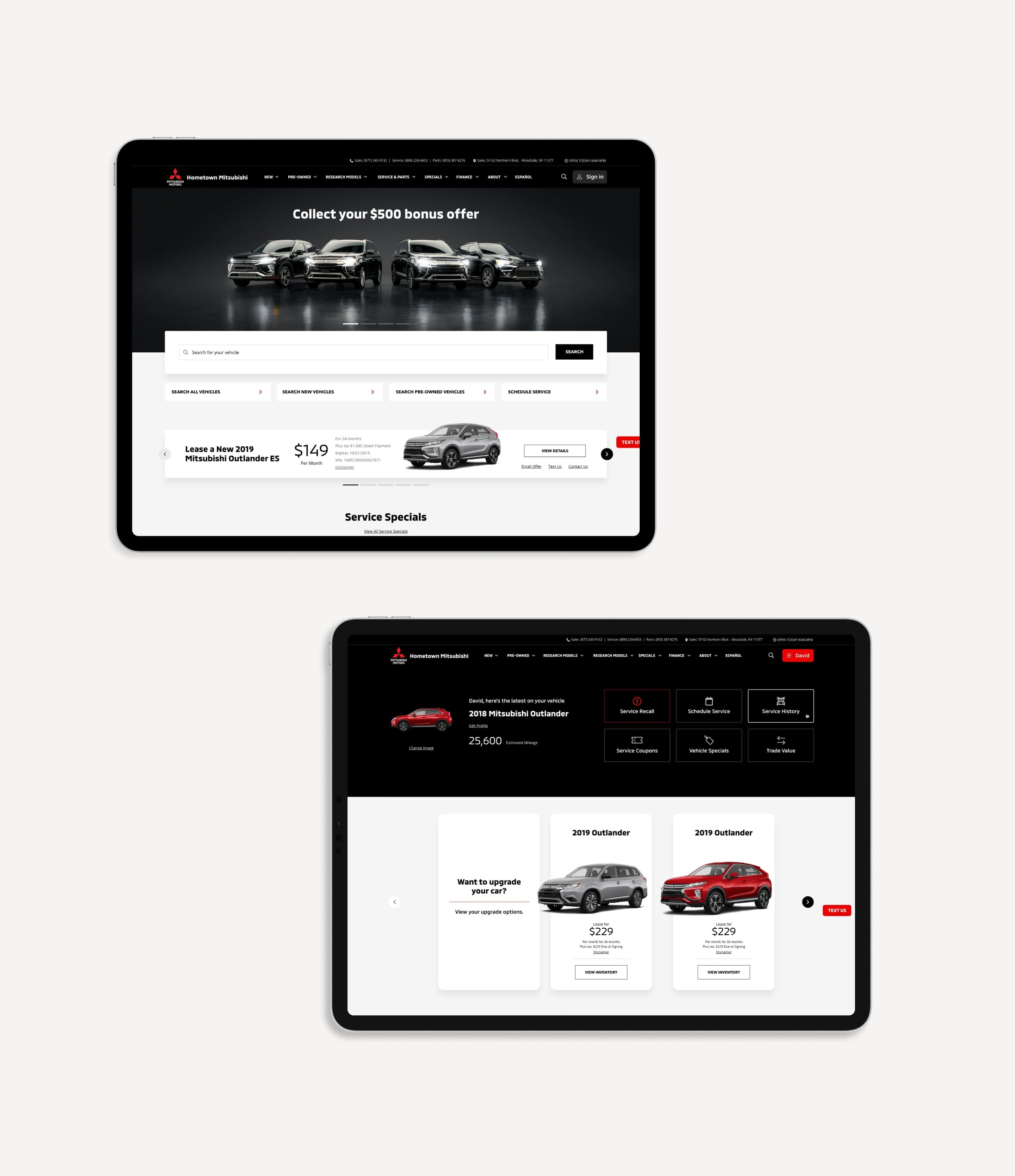 a web responsive website for automotive brands