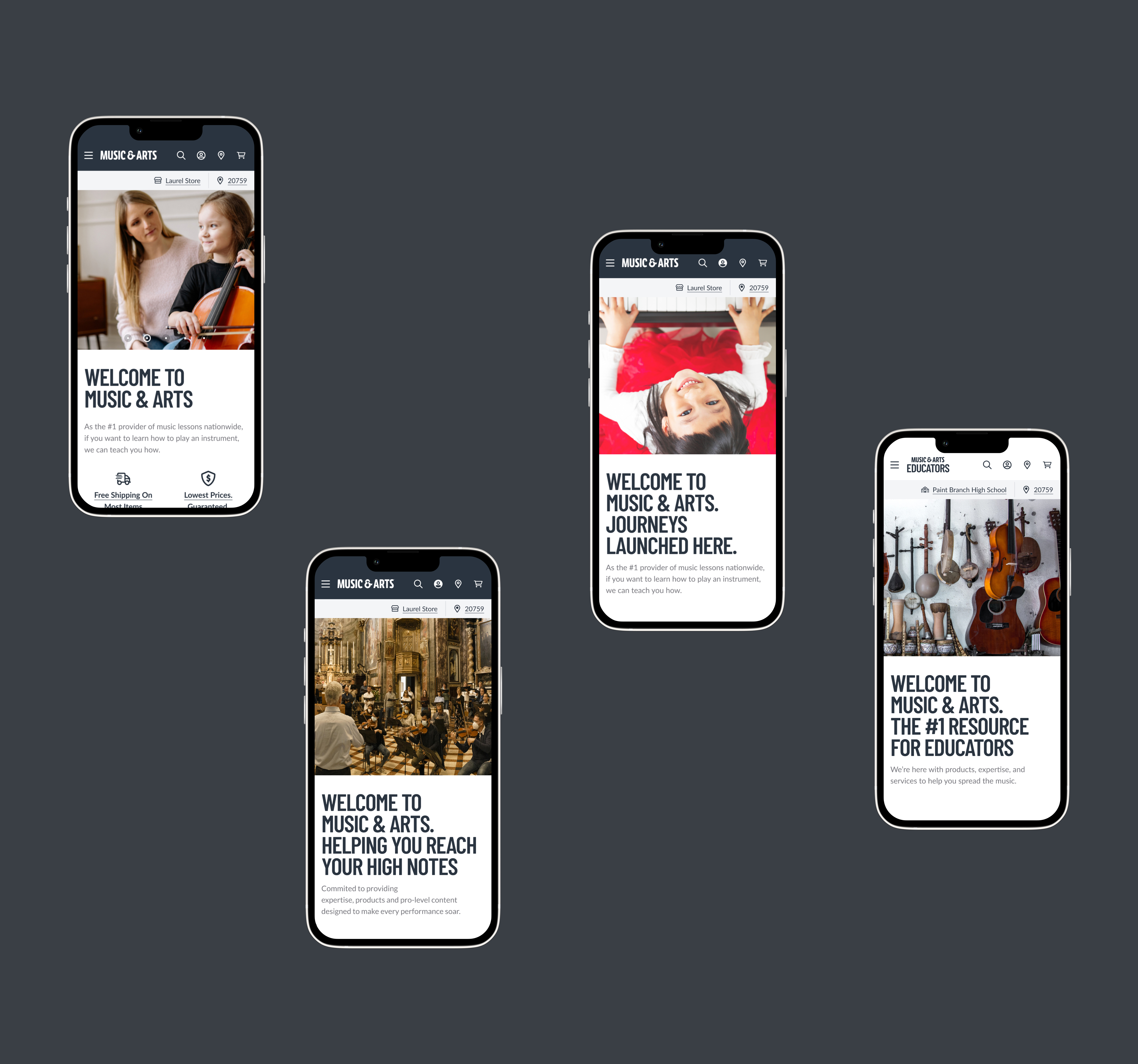mobile UIs for Music and Arts' educator portal