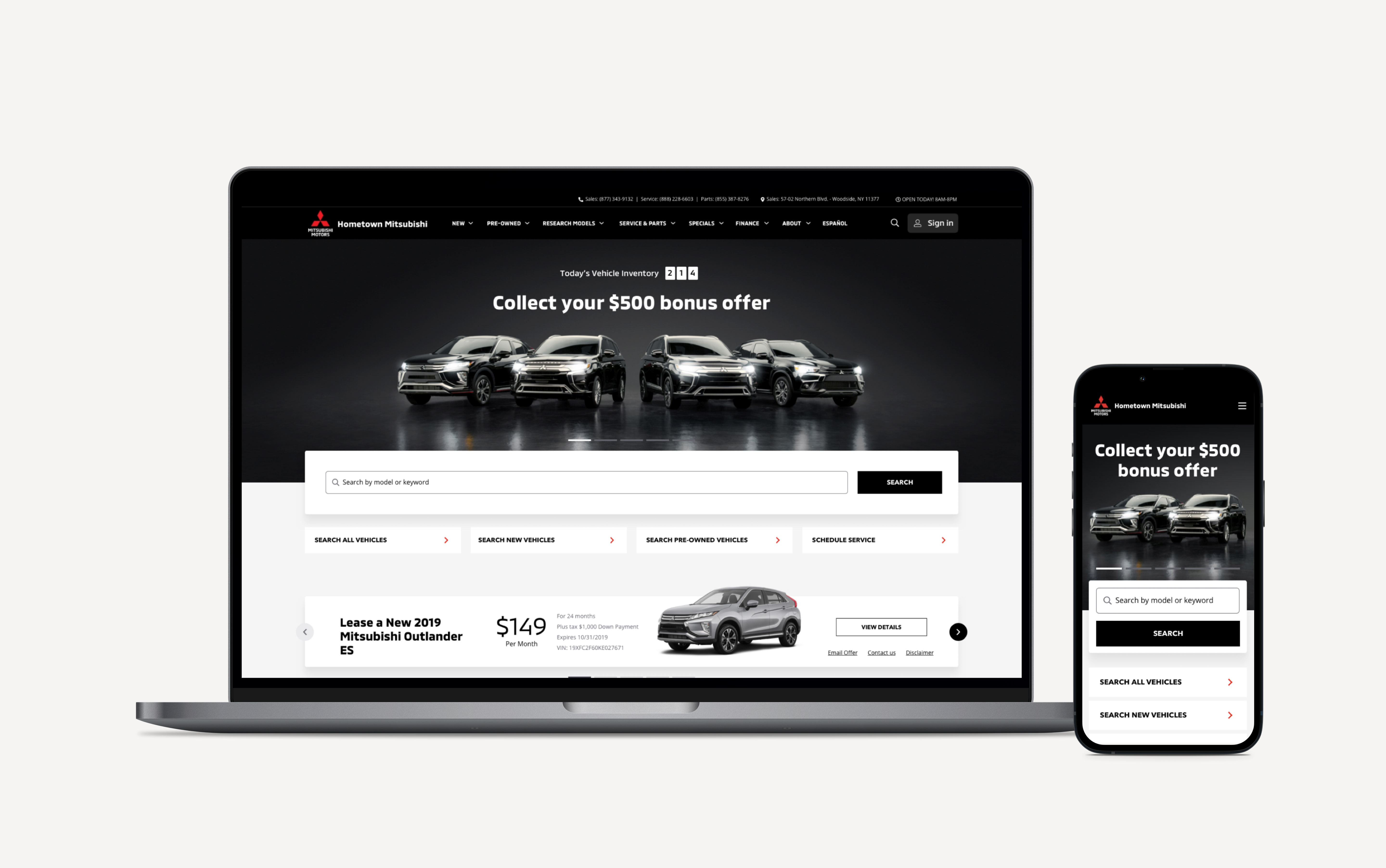 a web responsive website for automotive brands